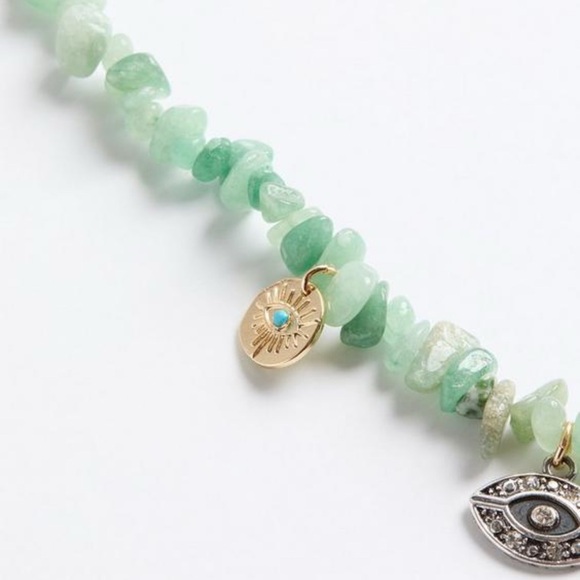 New Torrid Green Stone Evil Eye Hamsa Charm Adjustable Necklace - Picture 5 of 6